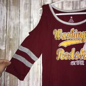 NFL Tops - NFL Washington Redskins Cold Shoulder Tee NFL Tops - NFL Washington Redskins Cold Shoulder Tee